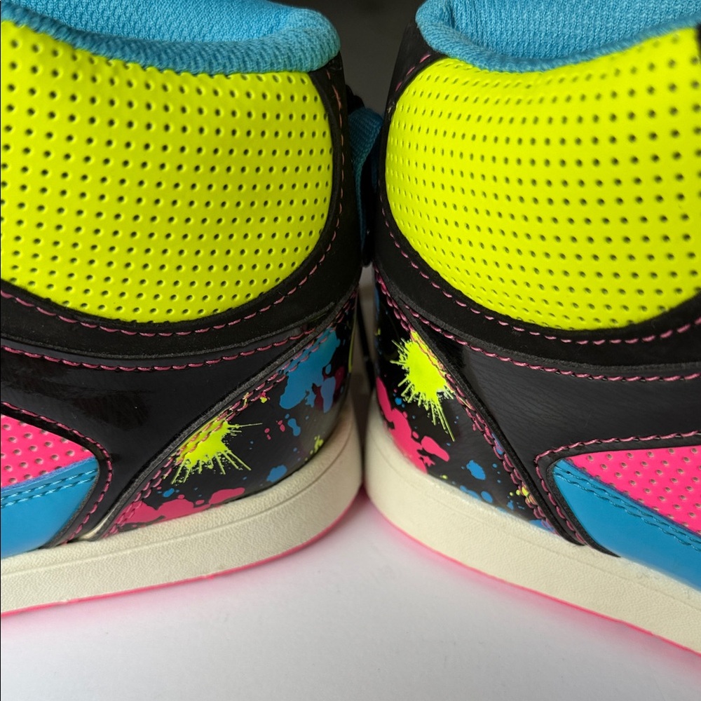 OP Kids Neon Yellow, Hot Pink & Teal High-Top Sneakers - Picture 7 of 10